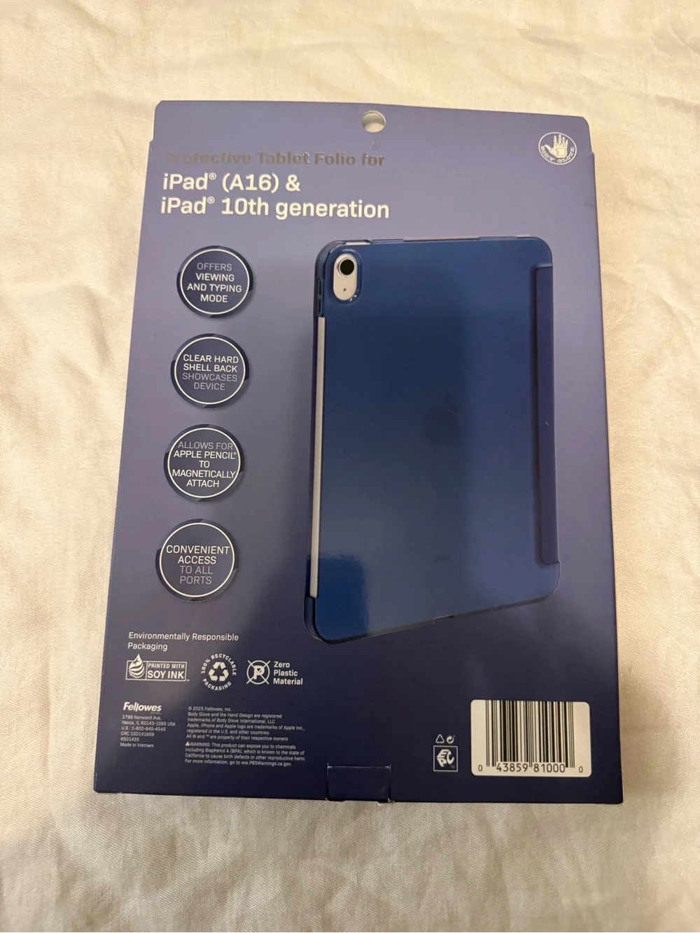 Body Glove Navy Blue Tablet Folio Case for iPad 10th Gen